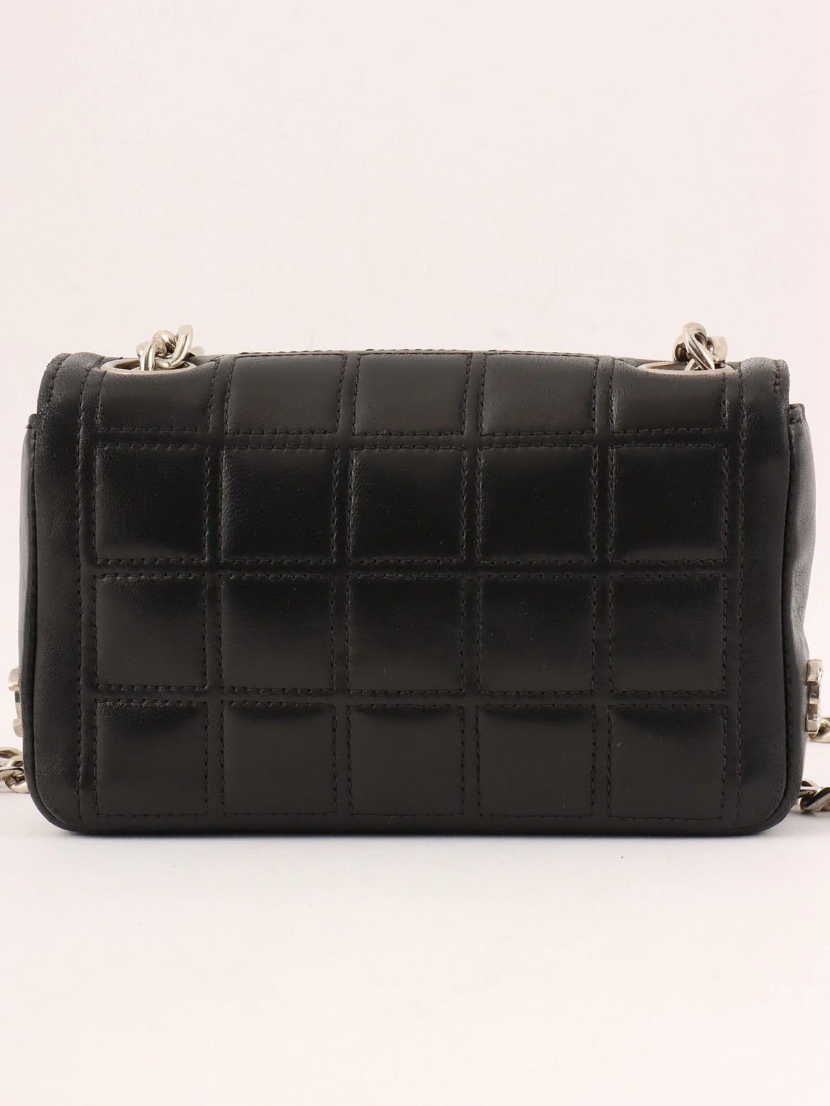Circa 2000 Chocolate Bar 2.55 Rhinestone CC Mark Mini Chain Bag Black