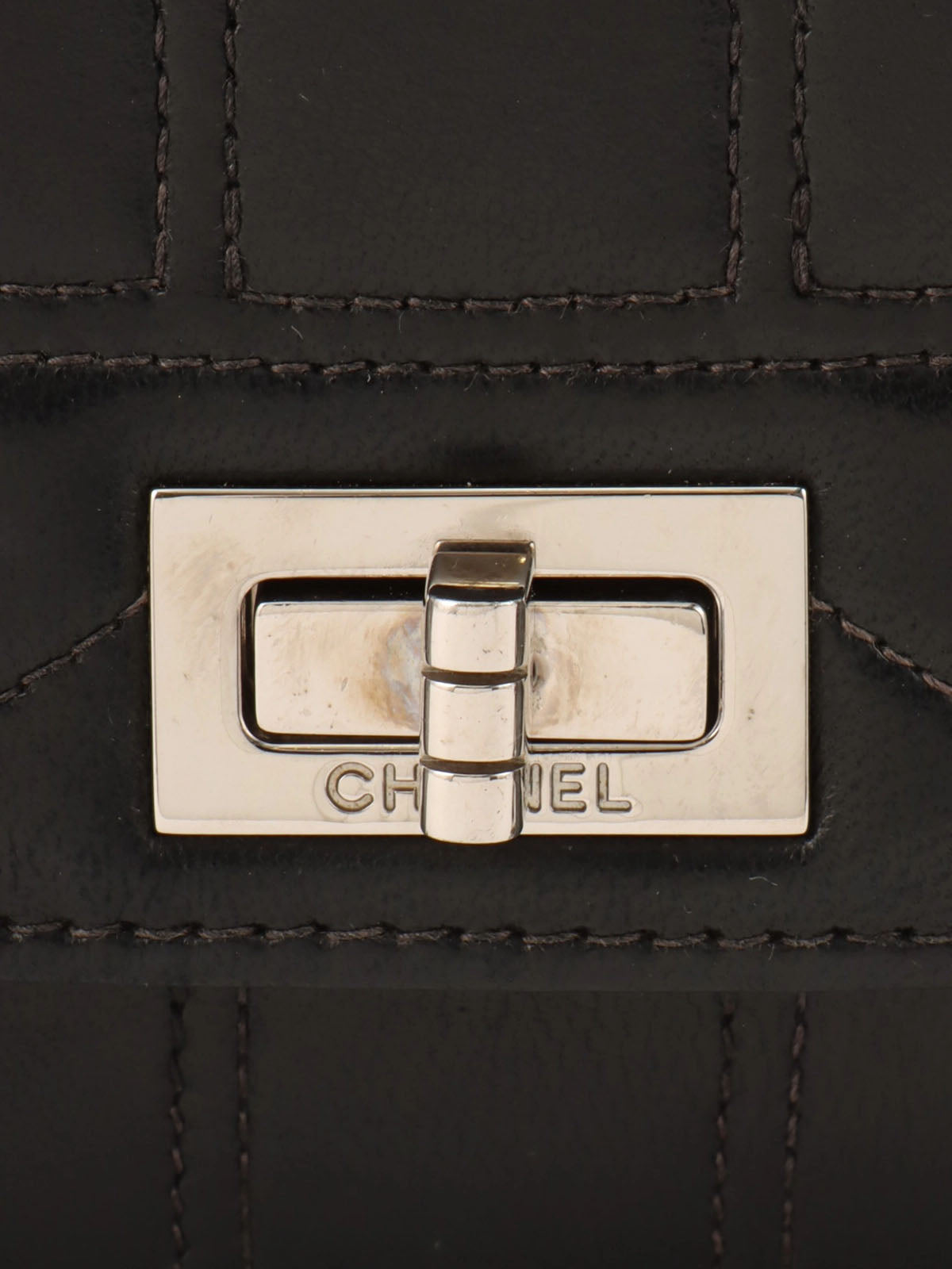 Circa 2000 Chocolate Bar 2.55 Rhinestone CC Mark Mini Chain Bag Black