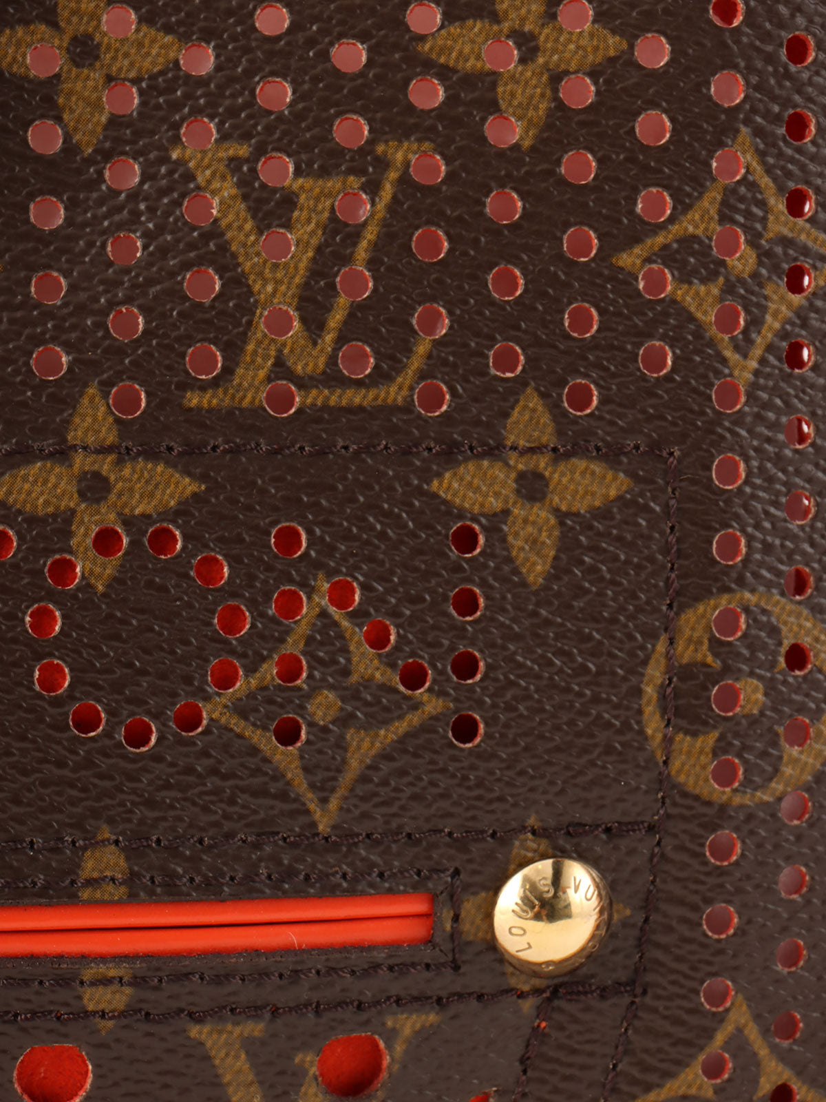 2006 Monogram Canvas Perforated Demilune Brown/Orange