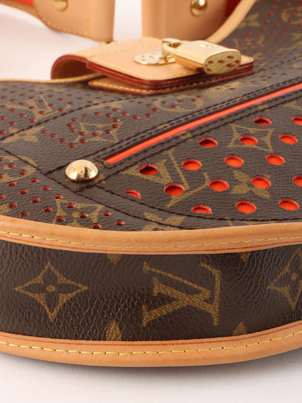 2006 Monogram Canvas Perforated Demilune Brown/Orange