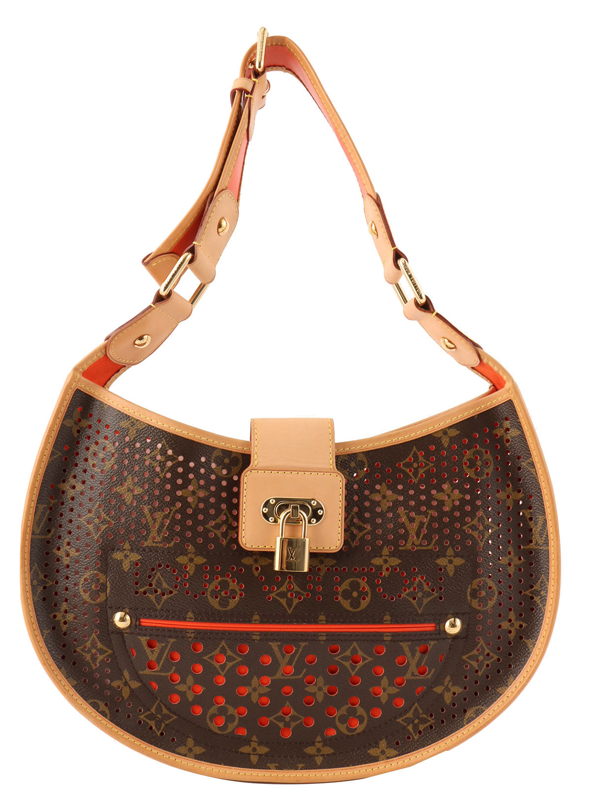2006 Monogram Canvas Perforated Demilune Brown/Orange