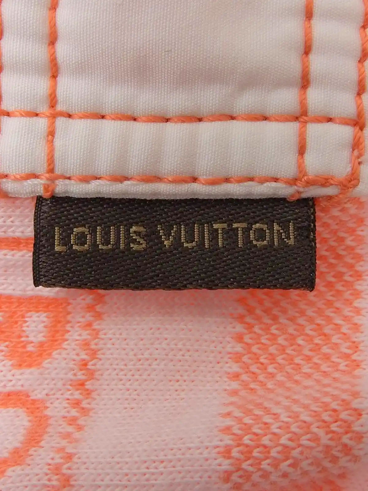 Striped logo sleeveless top in white/orange