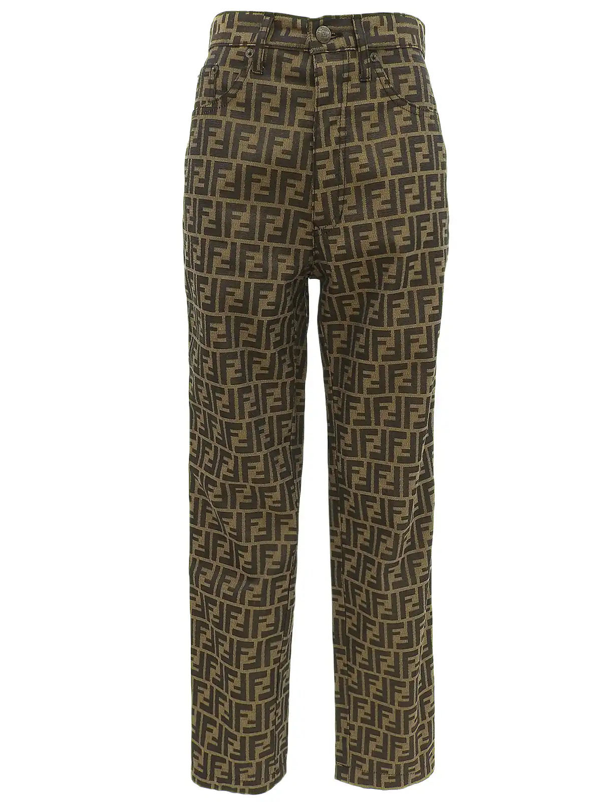 FF Zucca Pattern Pants Brown