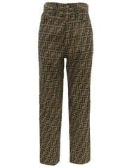 FF Zucca Pattern Pants Brown