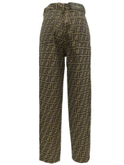 FF Zucca Pattern Pants Brown