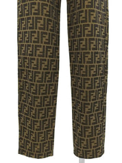 FF Zucca Pattern Pants Brown