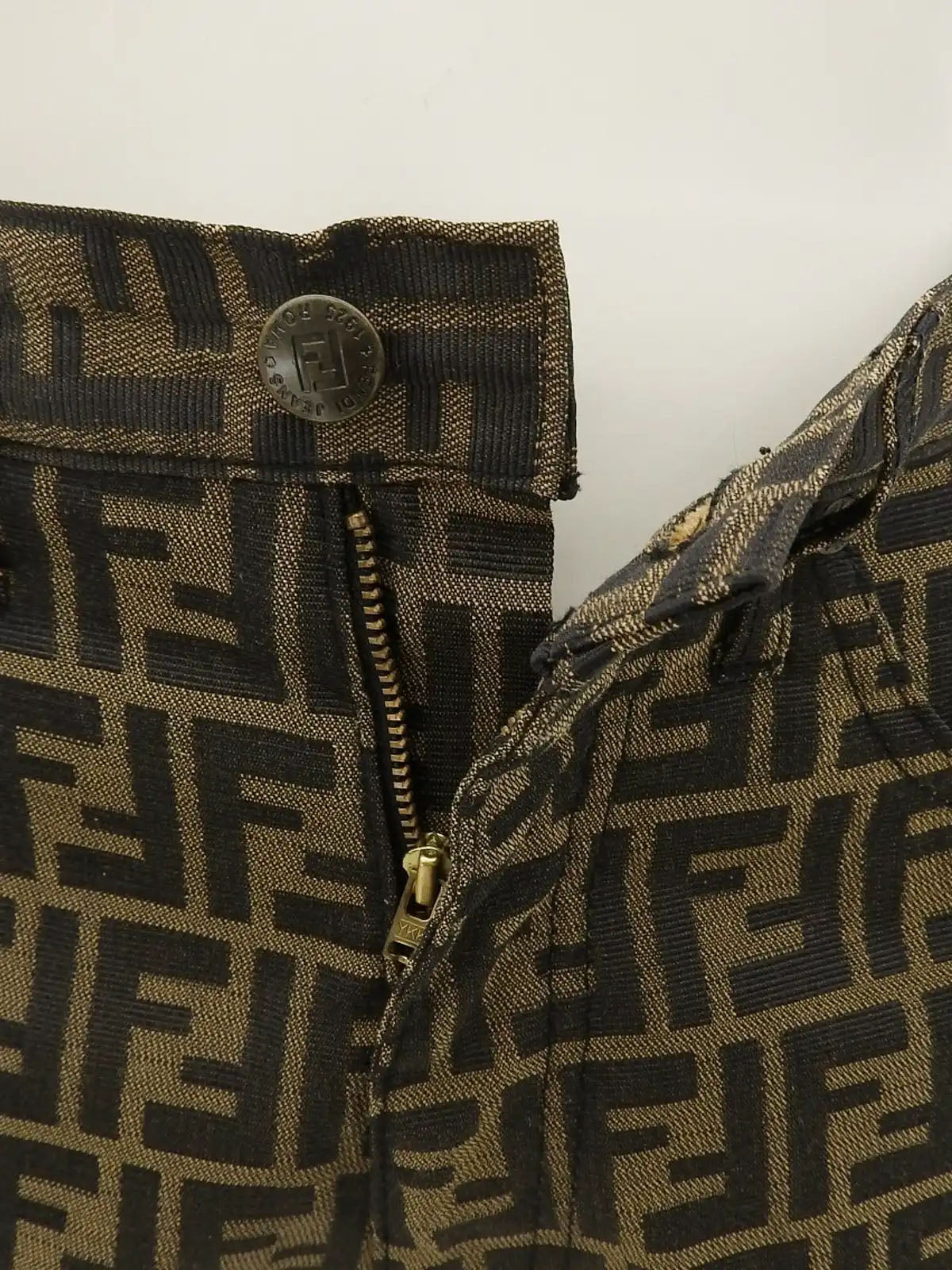 FF Zucca Pattern Pants Brown