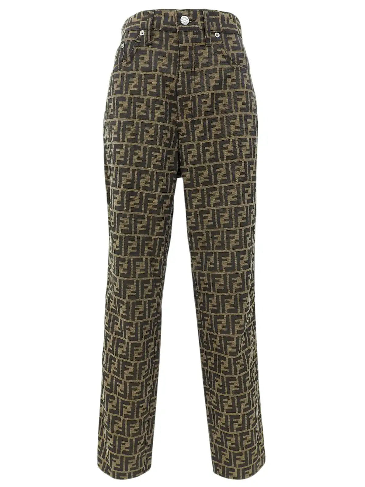 FF Zucca Pattern Pants Brown