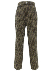FF Zucca Pattern Pants Brown