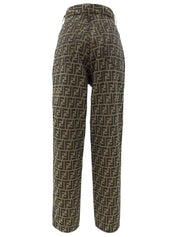 FF Zucca Pattern Pants Brown