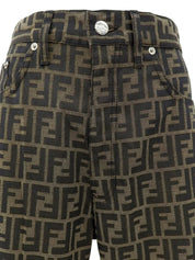 FF Zucca Pattern Pants Brown