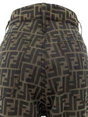 FF Zucca Pattern Pants Brown