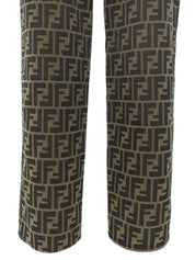 FF Zucca Pattern Pants Brown