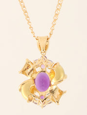 18K Amethyst and Tanzanite Design Necklace in Gold/Purple