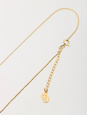 Rhinestone Oval Motif Necklace Gold