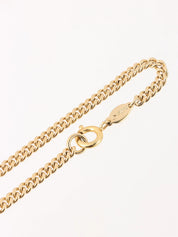 Logo Plate Chain Long Necklace Gold