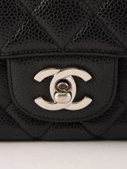 2009 Caviar Skin 经典翻盖链条包 25厘米 黑色