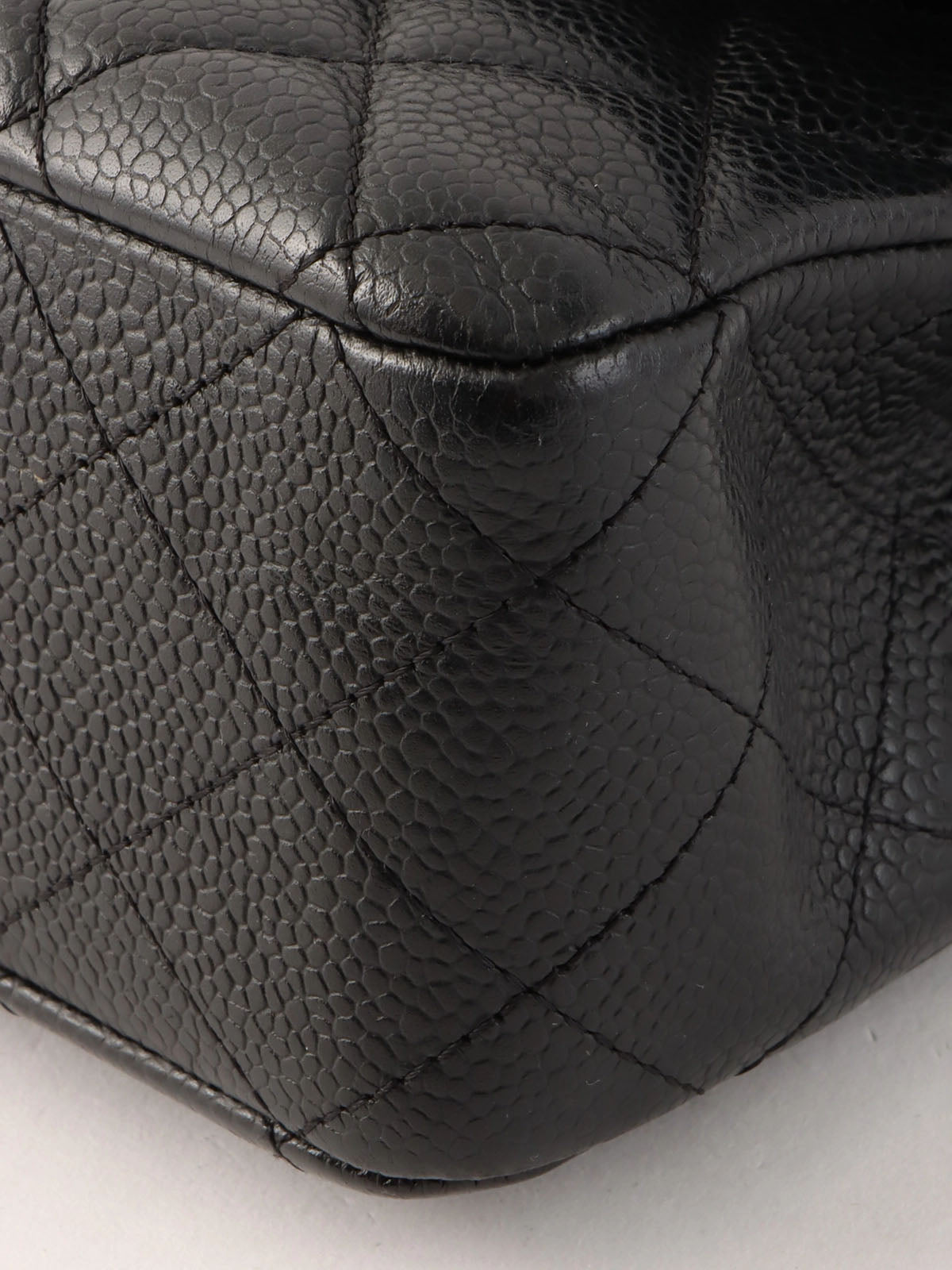2009 Caviar Skin 经典翻盖链条包 25厘米 黑色