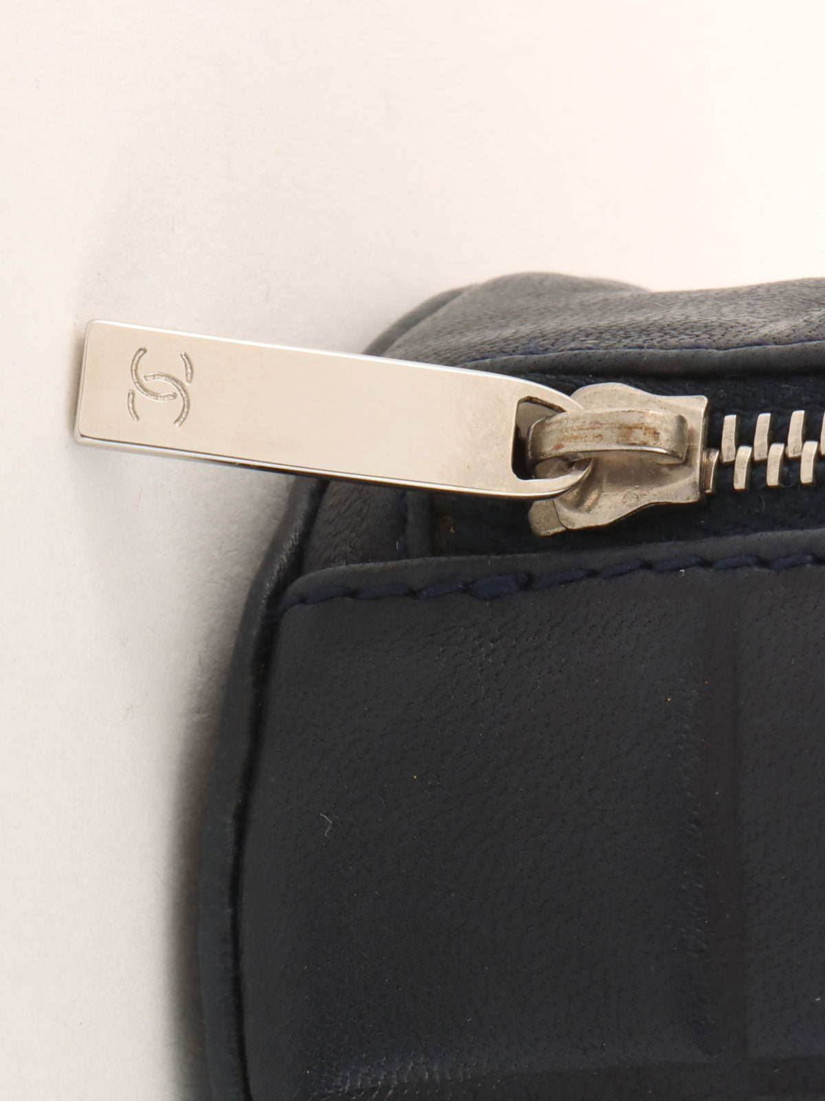 2001 Chocolate Bar CC Mark Stitch Pouch, Navy