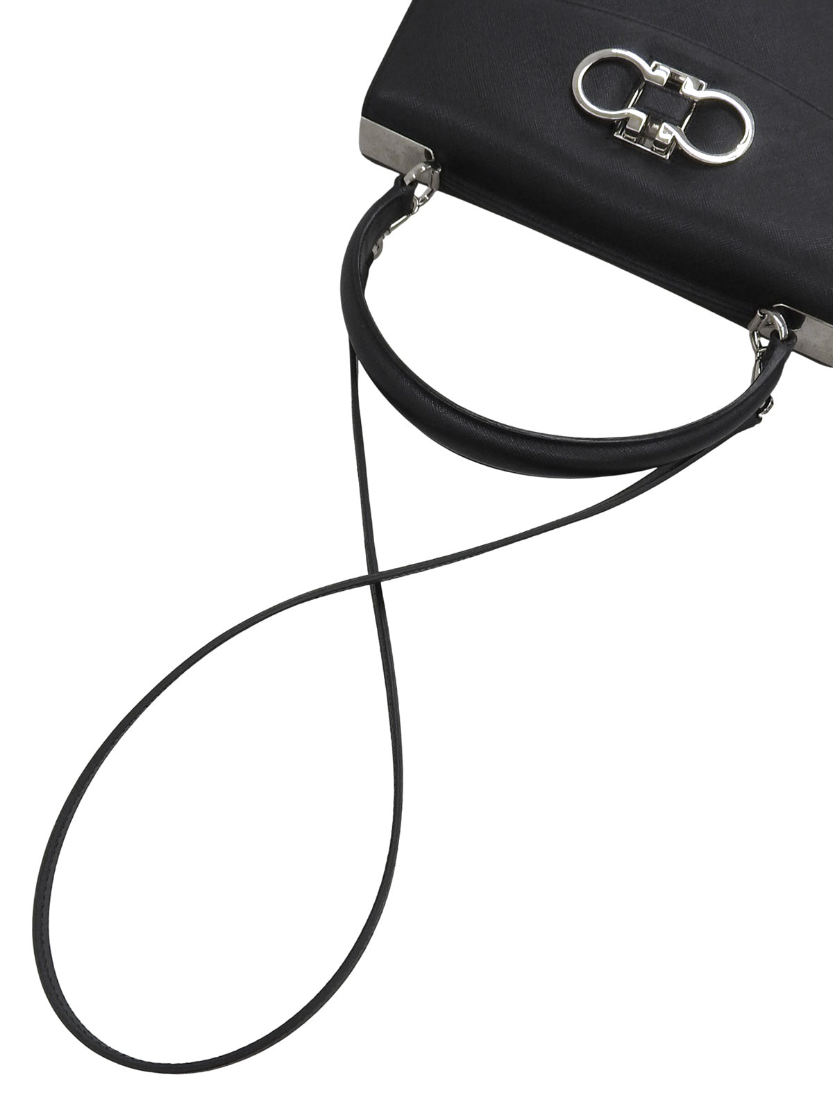 ガンチーニプレート2wayバッグ ブラック