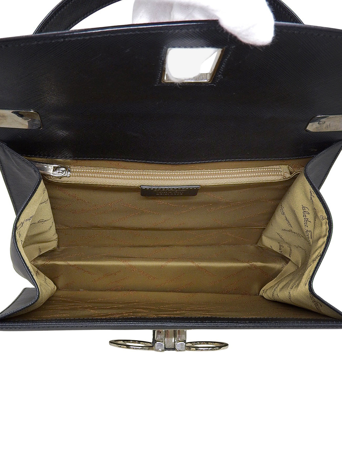 ガンチーニプレート2wayバッグ ブラック