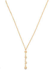 Pearl Rhinestone Multi-Motif Necklace in Gold/White
