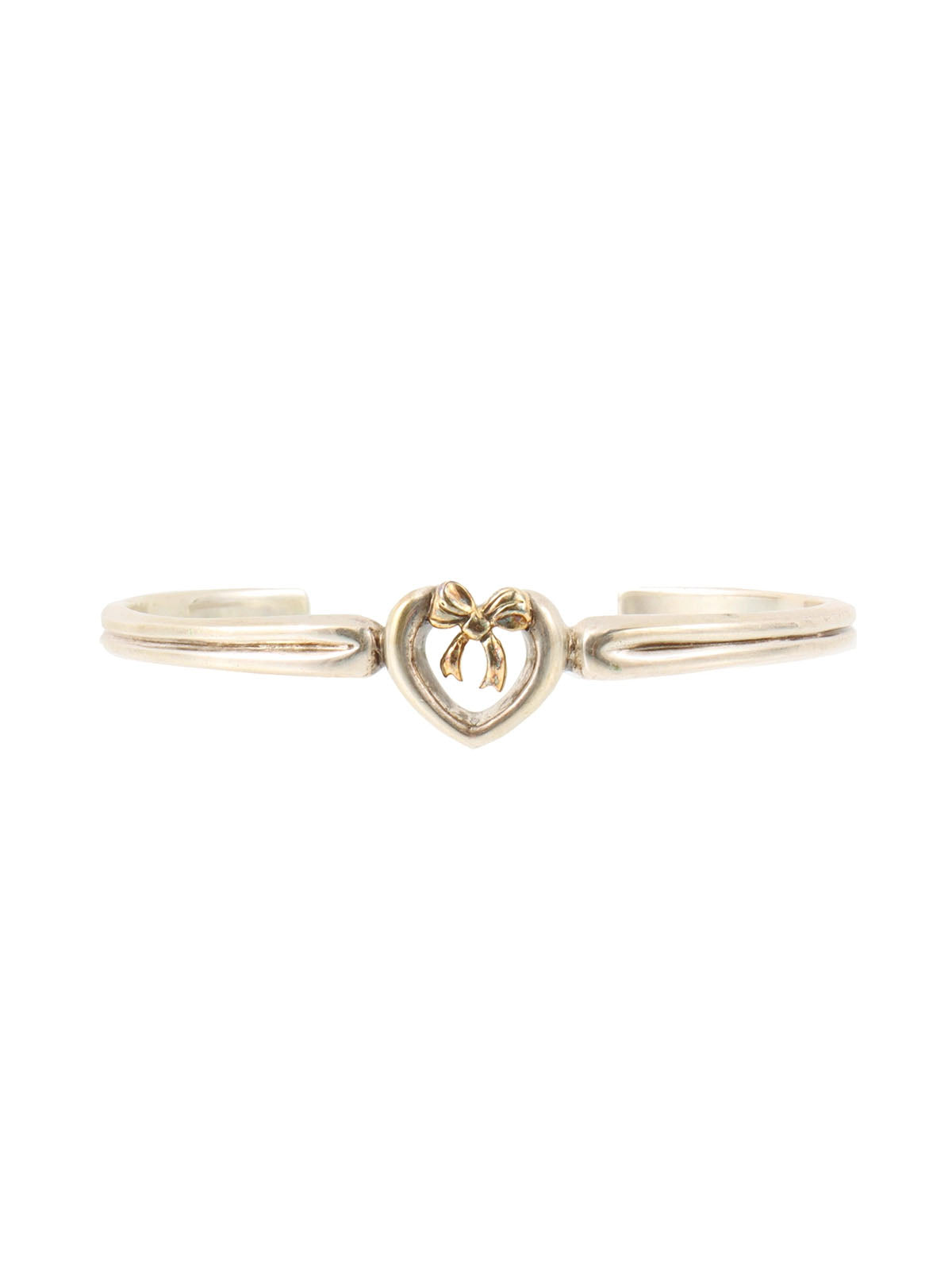 18K925 Heart Ribbon Motif Bangle Silver/Gold