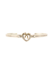 18K925 Heart Ribbon Motif Bangle Silver/Gold