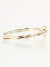 18K925 Heart Ribbon Motif Bangle Silver/Gold