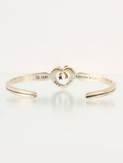 18K925 Heart Ribbon Motif Bangle Silver/Gold