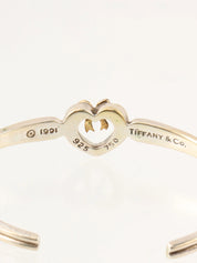 18K925 Heart Ribbon Motif Bangle Silver/Gold