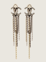 2011 CC Mark Swing Chain Earrings Silver/Gold