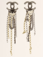 2011 CC Mark Swing Chain Earrings Silver/Gold