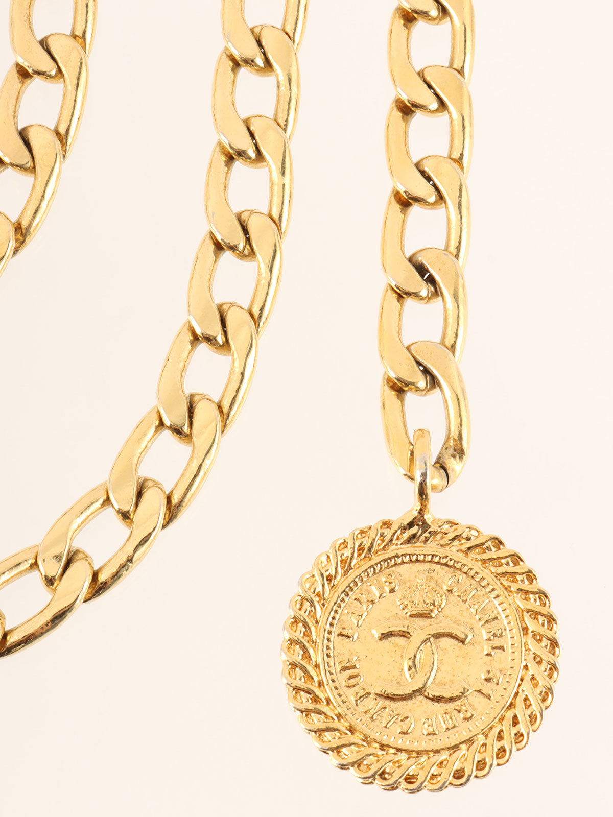 CC Mark Coin Charm Chain Belt Gold