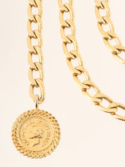 CC Mark Coin Charm Chain Belt Gold