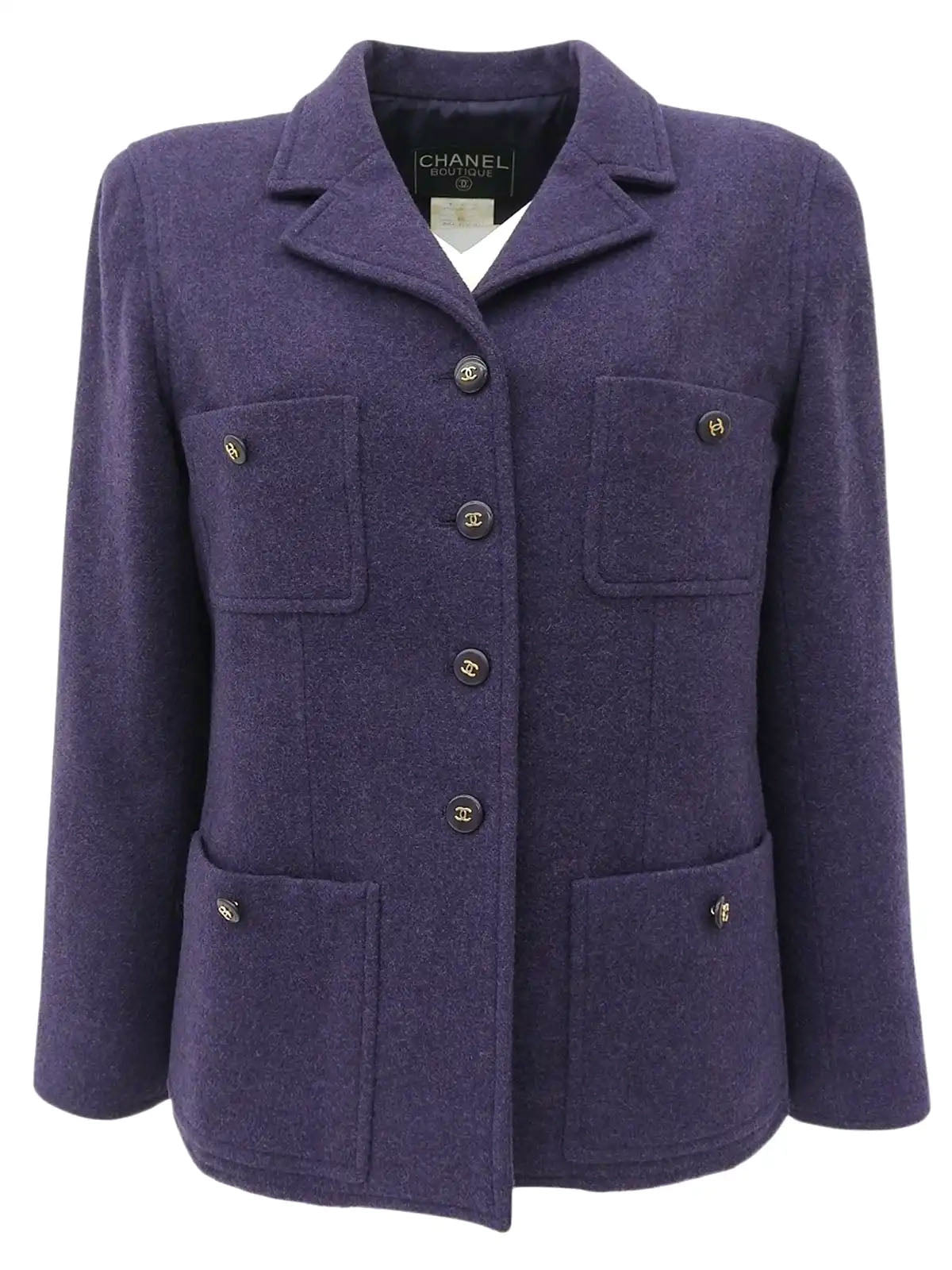 1995 Wool CC Mark Button Jacket, Purple