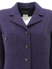 1995 Wool CC Mark Button Jacket, Purple