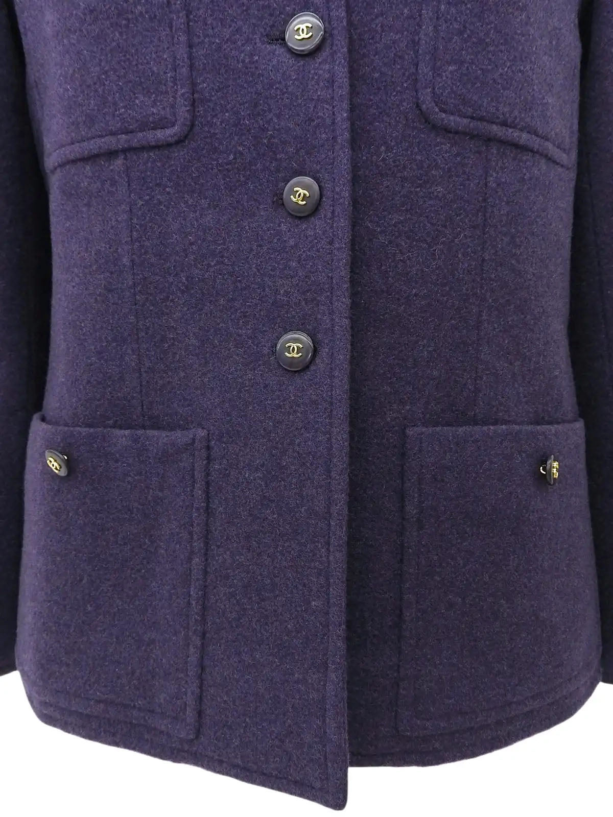 1995 Wool CC Mark Button Jacket, Purple