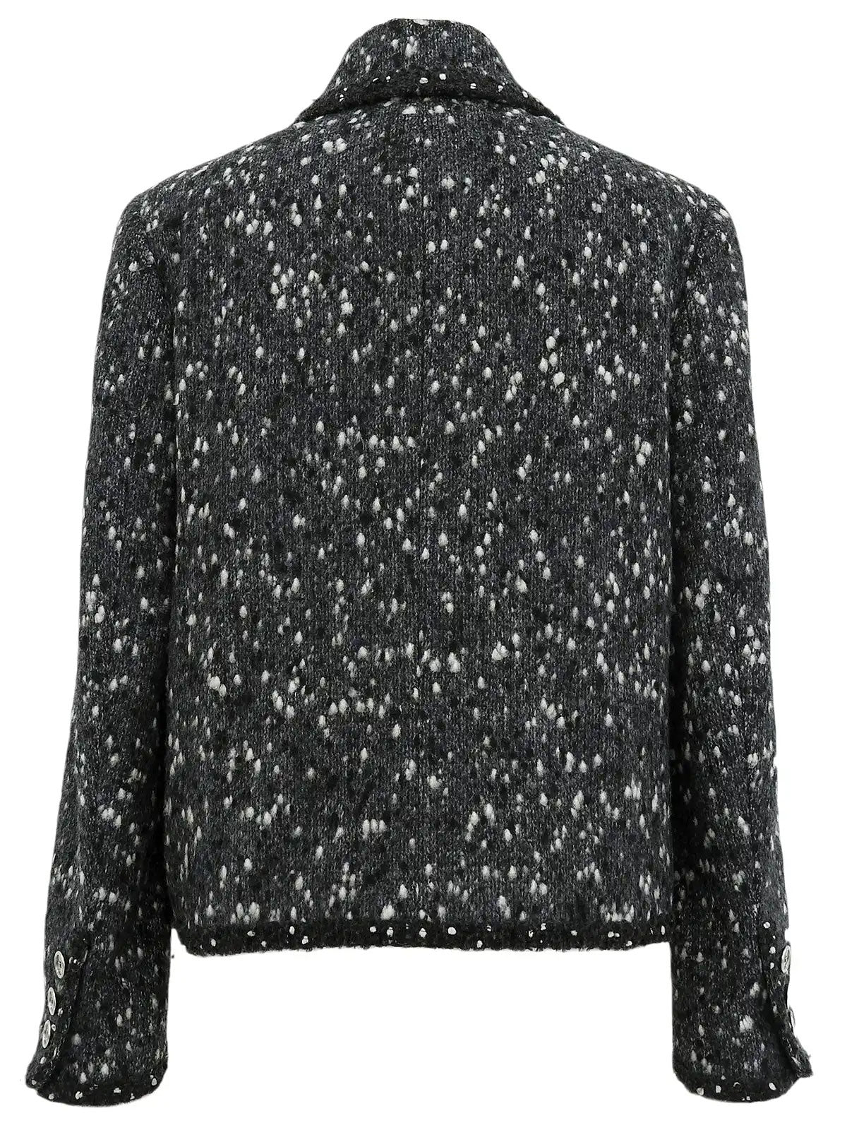 2001年製 ウールCCマークボタントリムデザインジャケット グレー/ネイビー