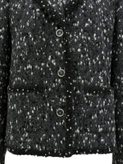 2001年製 ウールCCマークボタントリムデザインジャケット グレー/ネイビー