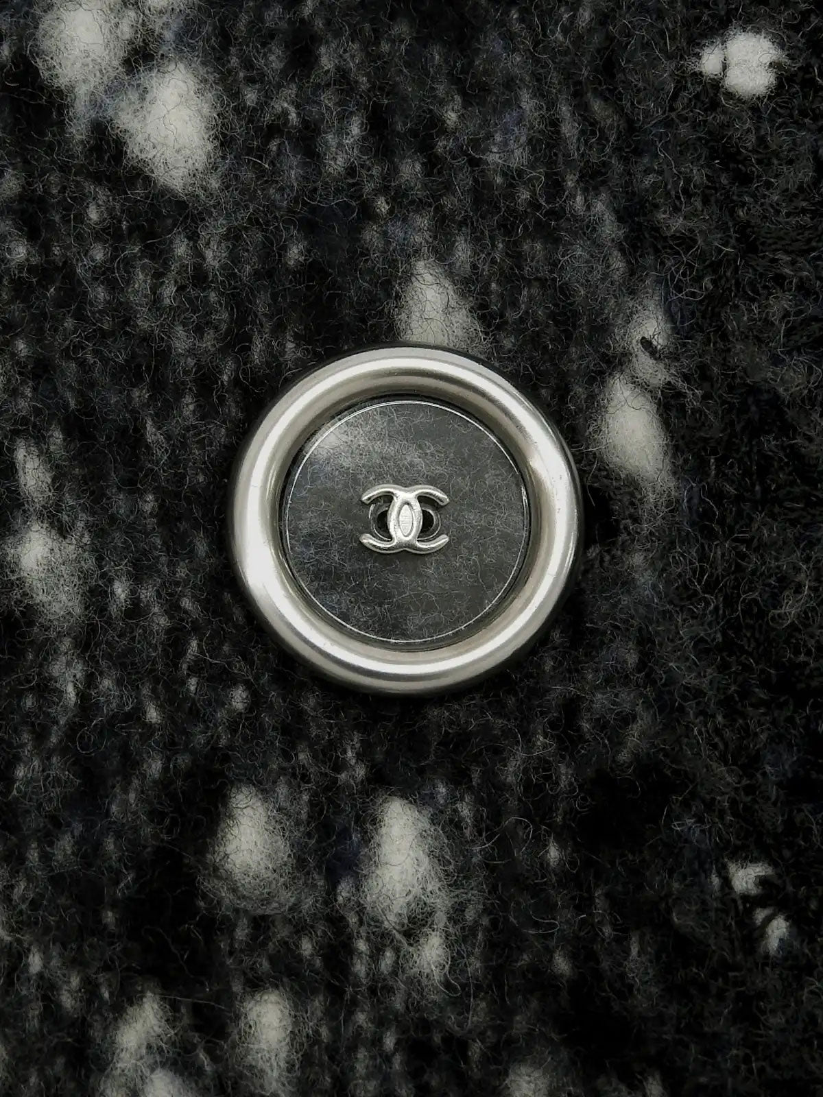 2001年製 ウールCCマークボタントリムデザインジャケット グレー/ネイビー