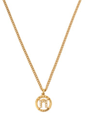 Rhinestone Triomphe Arch Necklace in Gold