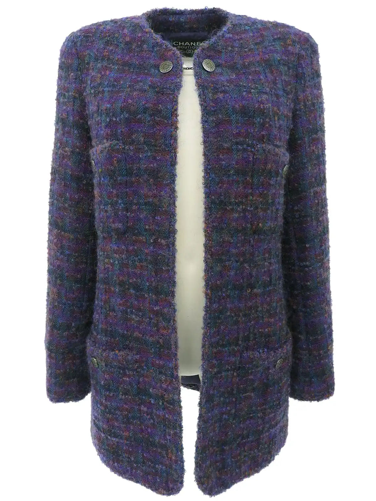 1997 CC Mark Button Tweed Jacket Purple/Multi