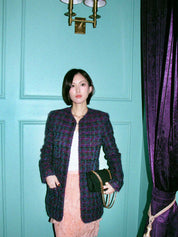 1997 CC Mark Button Tweed Jacket Purple/Multi