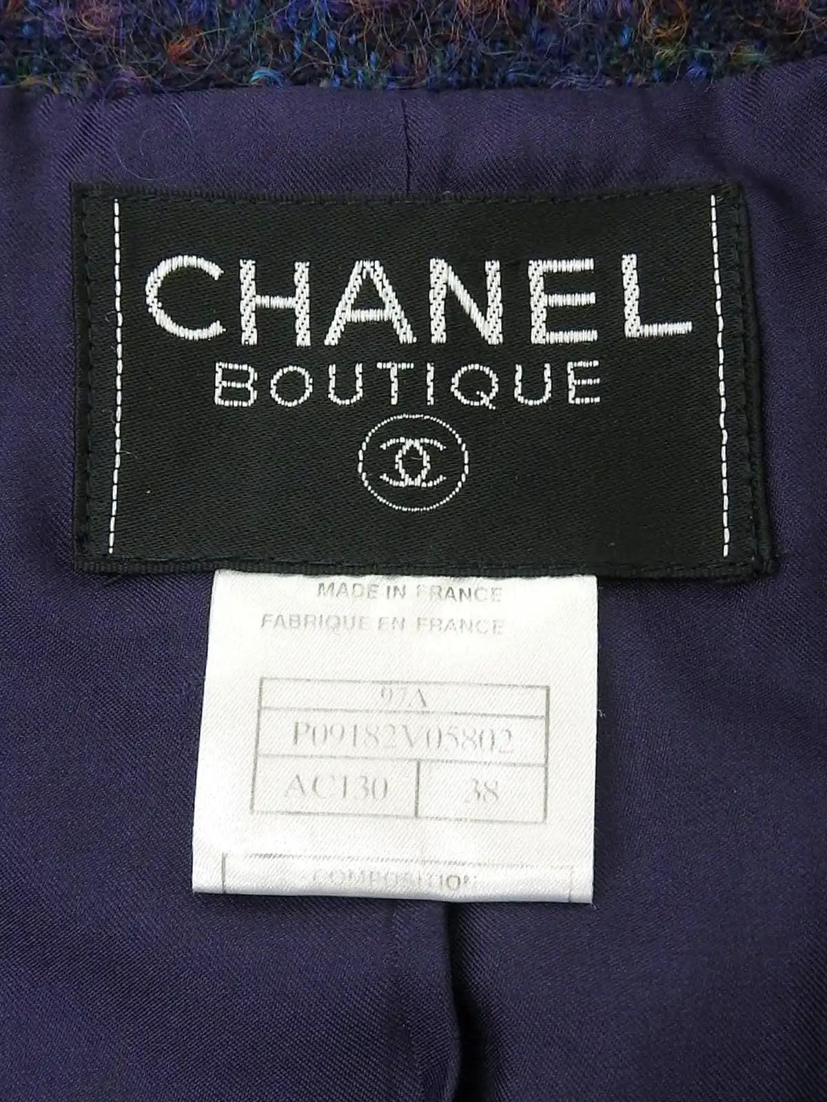1997 CC Mark Button Tweed Jacket Purple/Multi