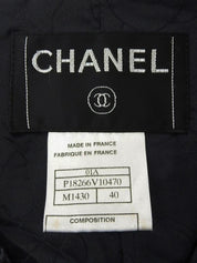 2001 Wool Clear CC Mark Button Knit Vest in Gray/Blue/White