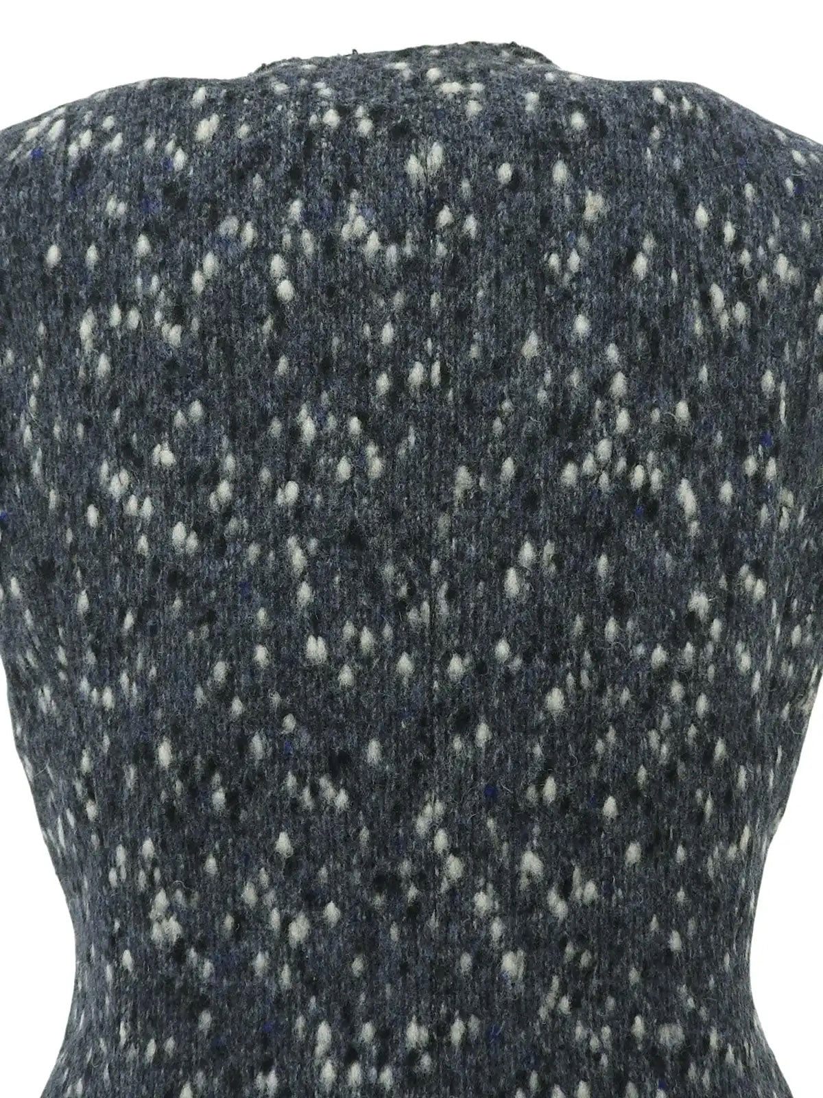 2001 Wool Clear CC Mark Button Knit Vest in Gray/Blue/White