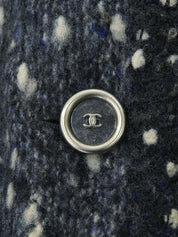 2001 Wool Clear CC Mark Button Knit Vest in Gray/Blue/White