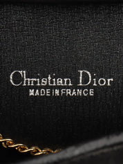 Honeycomb Pattern Logo Plate Chain Bag in Black