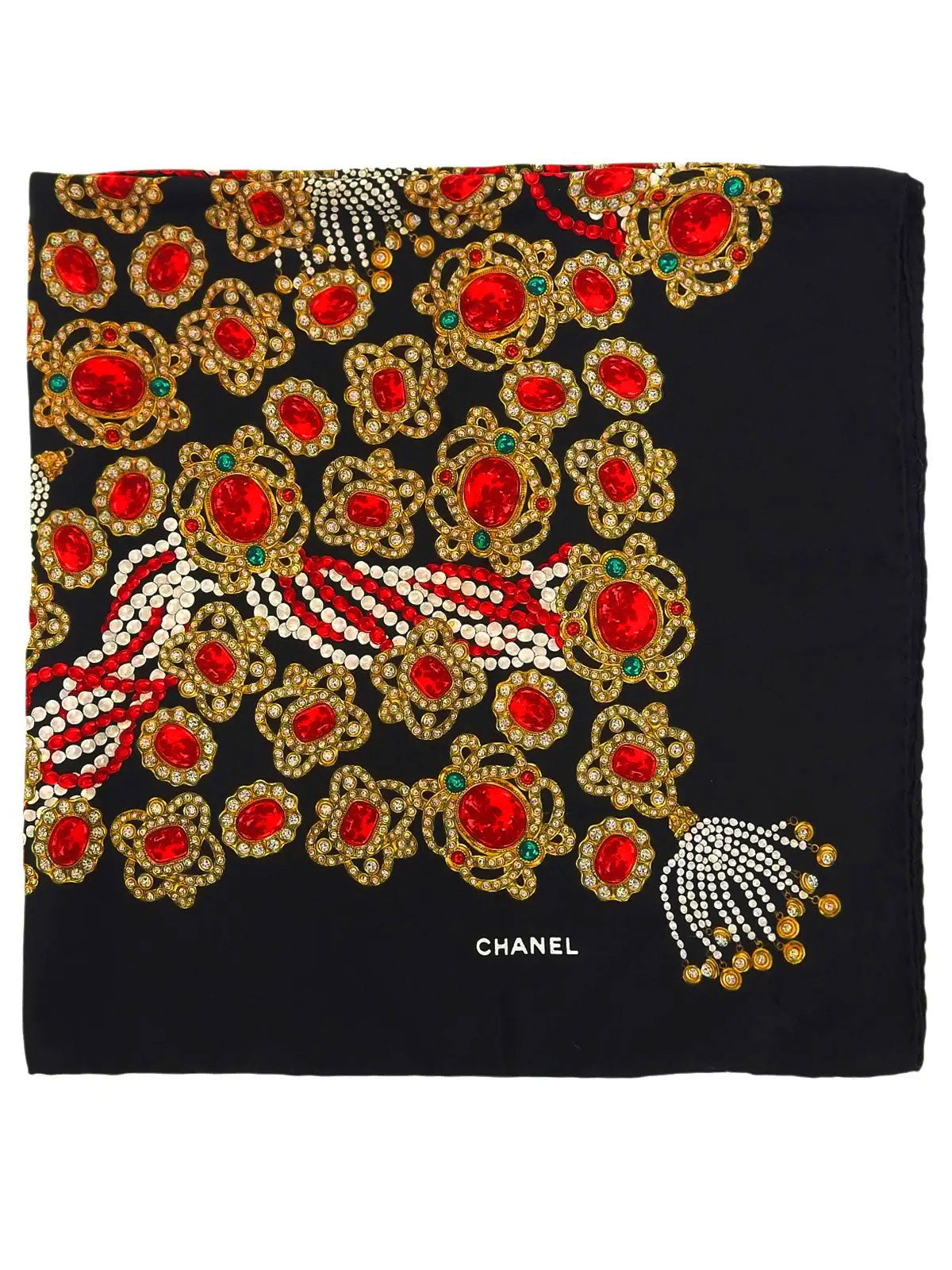 Gripoix Jewelry Pattern Scarf Black/Multi